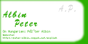 albin peter business card